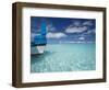 Bow of Boat in Shallow Water, Maldives, Indian Ocean-Papadopoulos Sakis-Framed Photographic Print
