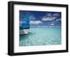 Bow of Boat in Shallow Water, Maldives, Indian Ocean-Papadopoulos Sakis-Framed Photographic Print