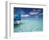 Bow of Boat in Shallow Water, Maldives, Indian Ocean-Papadopoulos Sakis-Framed Photographic Print