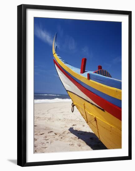 Bow of Fishing Boat, Silver Coast, Mira, Coimbra District, Portugal-Walter Bibikow-Framed Premium Photographic Print