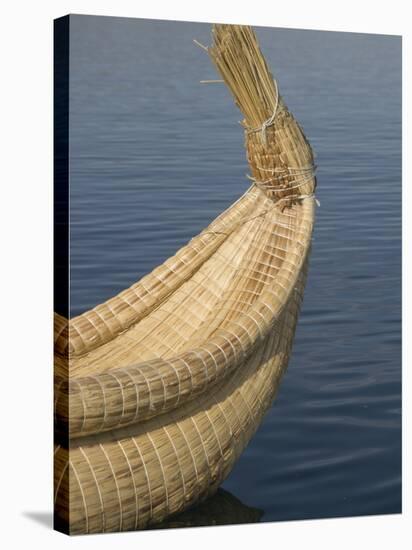 Bow of Reed Boat, Uros Islands, Floating Islands, Lake Titicaca, Peru-Merrill Images-Stretched Canvas