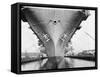 Bow of the USS Saratoga Warship-Arthur Sasse-Framed Stretched Canvas