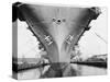 Bow of the USS Saratoga Warship-Arthur Sasse-Stretched Canvas