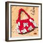 Bow Purse White on Red-Roderick E. Stevens-Framed Giclee Print