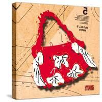 Bow Purse White on Red-Roderick E. Stevens-Stretched Canvas
