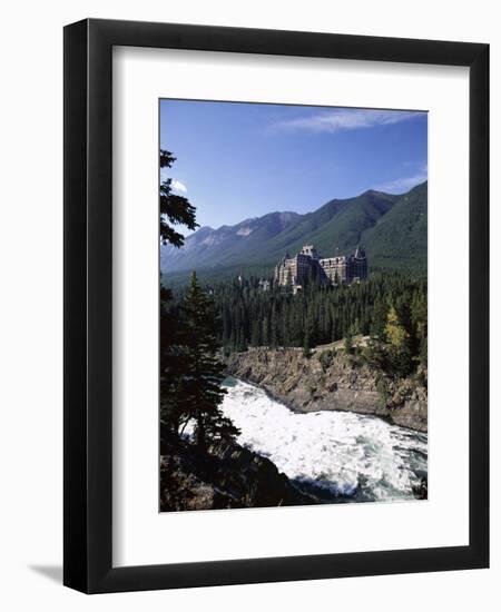 Bow River and Banff Springs Hotel, Banff National Park, Rocky Mountains, Alberta, Canada-Hans Peter Merten-Framed Photographic Print