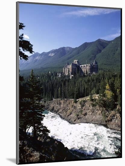 Bow River and Banff Springs Hotel, Banff National Park, Rocky Mountains, Alberta, Canada-Hans Peter Merten-Mounted Photographic Print