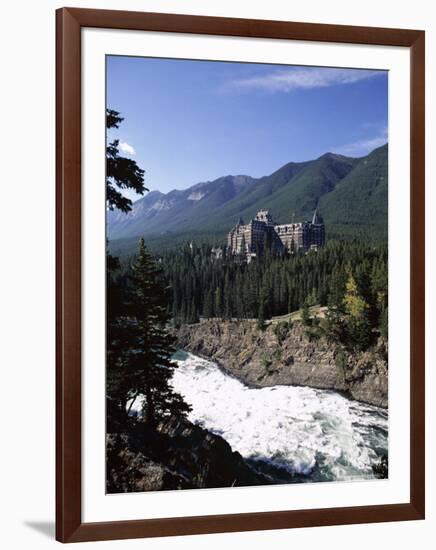 Bow River and Banff Springs Hotel, Banff National Park, Rocky Mountains, Alberta, Canada-Hans Peter Merten-Framed Photographic Print