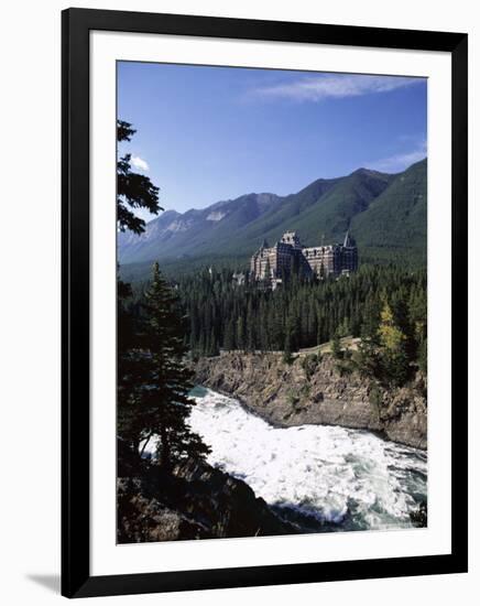 Bow River and Banff Springs Hotel, Banff National Park, Rocky Mountains, Alberta, Canada-Hans Peter Merten-Framed Photographic Print