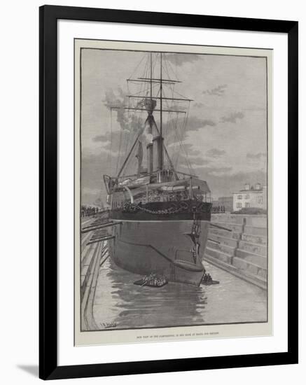 Bow View of the Camperdown, in Dry Dock at Malta for Repairs-null-Framed Giclee Print