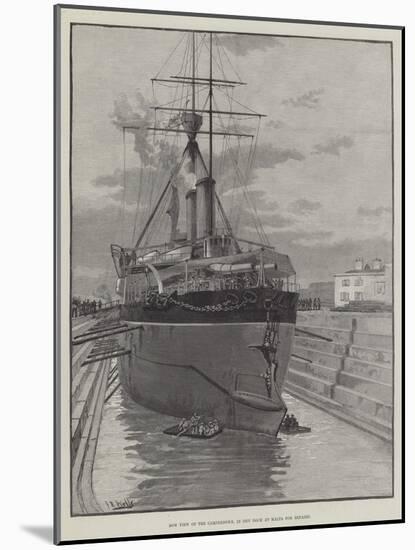 Bow View of the Camperdown, in Dry Dock at Malta for Repairs-null-Mounted Giclee Print