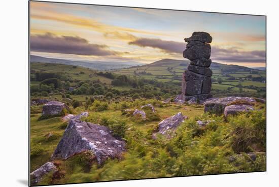 Bowerman's Nose rock formation at sunset, near Manaton, Dartmoor National Park, Devon, England-Stuart Black-Mounted Photographic Print