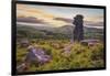 Bowerman's Nose rock formation at sunset, near Manaton, Dartmoor National Park, Devon, England-Stuart Black-Framed Photographic Print