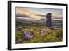Bowerman's Nose rock formation at sunset, near Manaton, Dartmoor National Park, Devon, England-Stuart Black-Framed Premium Photographic Print