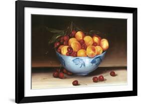 Bowl of Cherries and Peaches-Mimi Roberts-Framed Giclee Print