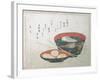 Bowl of Fish and Noodles (New Year Meal)-Teisai Hokuba-Framed Giclee Print