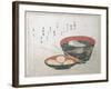 Bowl of Fish and Noodles (New Year Meal)-Teisai Hokuba-Framed Giclee Print