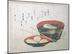 Bowl of Fish and Noodles (New Year Meal)-Teisai Hokuba-Mounted Giclee Print