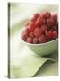 Bowl of Fresh Raspberries-Clinton Hussey-Stretched Canvas