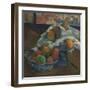 Bowl of Fruit and Tankard before a Window. Probably 1890-Paul Gauguin-Framed Giclee Print