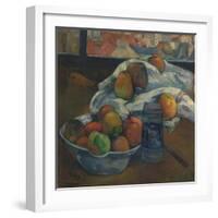 Bowl of Fruit and Tankard before a Window. Probably 1890-Paul Gauguin-Framed Giclee Print