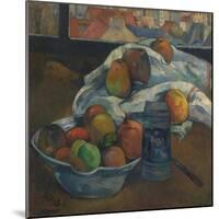 Bowl of Fruit and Tankard before a Window. Probably 1890-Paul Gauguin-Mounted Giclee Print