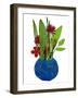 Bowl of leaves and flowers' mono print-Sarah Thompson-Engels-Framed Giclee Print