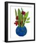 Bowl of leaves and flowers' mono print-Sarah Thompson-Engels-Framed Giclee Print