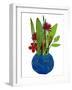 Bowl of leaves and flowers' mono print-Sarah Thompson-Engels-Framed Giclee Print