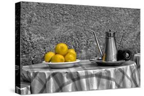 Bowl of Lemons-null-Stretched Canvas