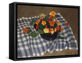 Bowl of Nasturtiums-Félix Vallotton-Framed Stretched Canvas