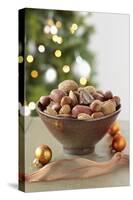 Bowl of Nuts by Holiday Decorations-Lew Robertson-Stretched Canvas