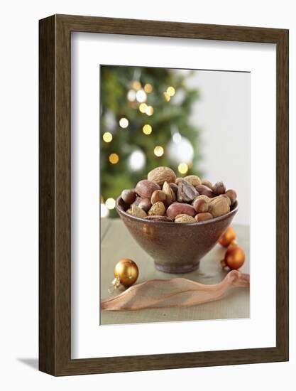 Bowl of Nuts by Holiday Decorations-Lew Robertson-Framed Photographic Print