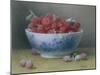 Bowl of Raspberries-William B. Hough-Mounted Giclee Print