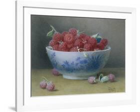 Bowl of Raspberries-William B. Hough-Framed Giclee Print