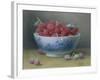 Bowl of Raspberries-William B. Hough-Framed Giclee Print