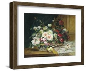 Bowl of Roses-Eugene Henri Cauchois-Framed Giclee Print