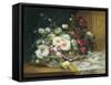 Bowl of Roses-Eugene Henri Cauchois-Framed Stretched Canvas