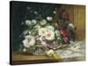 Bowl of Roses-Eugene Henri Cauchois-Stretched Canvas