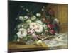 Bowl of Roses-Eugene Henri Cauchois-Mounted Giclee Print