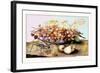 Bowl of Strawberries, Pears and a Grasshopper-Giovanna Garzoni-Framed Art Print