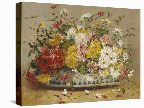 Bowl of Summer Flowers-Eugene Henri Cauchois-Stretched Canvas