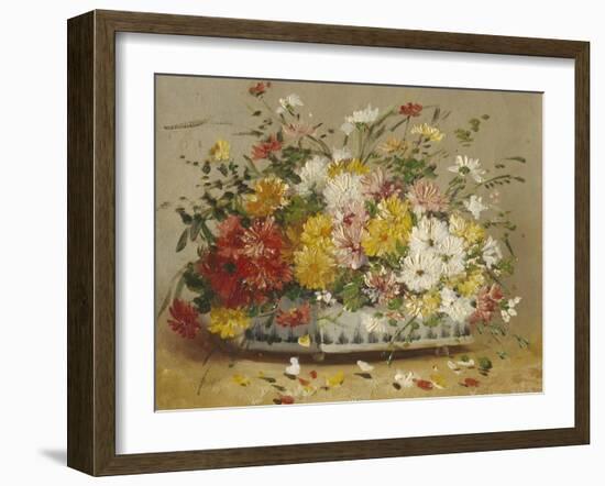 Bowl of Summer Flowers-Eugene Henri Cauchois-Framed Giclee Print