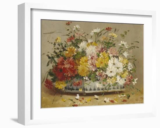 Bowl of Summer Flowers-Eugene Henri Cauchois-Framed Giclee Print