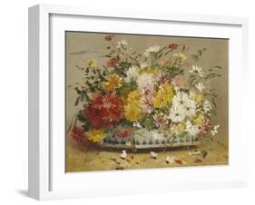 Bowl of Summer Flowers-Eugene Henri Cauchois-Framed Giclee Print