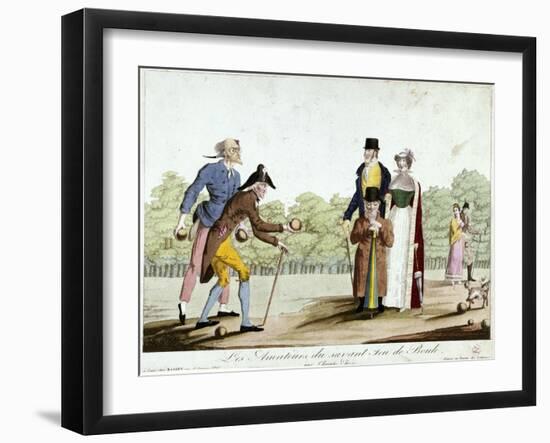 Bowl Players on the Champs-Elysees-null-Framed Giclee Print