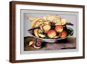 Bowl with Peaches and Plums-Giovanna Garzoni-Framed Art Print