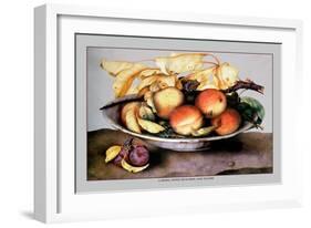 Bowl with Peaches and Plums-Giovanna Garzoni-Framed Art Print