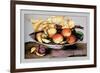Bowl with Peaches and Plums-Giovanna Garzoni-Framed Premium Giclee Print