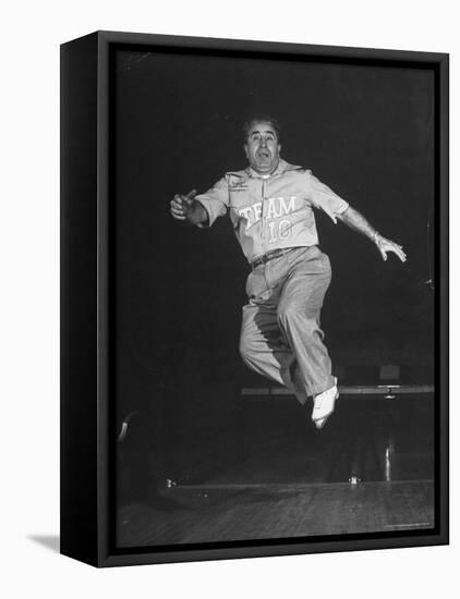 Bowler Andy Varipapa, Celebrating Because of His Score-George Skadding-Framed Stretched Canvas